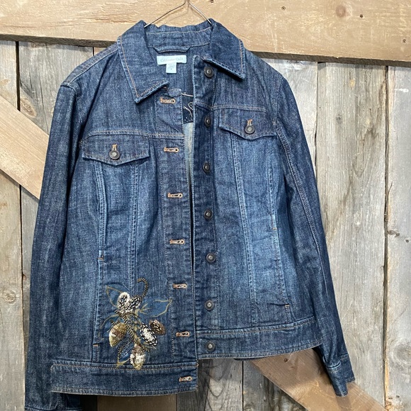 Denim Jacket with bronze embellishment - Picture 2 of 2